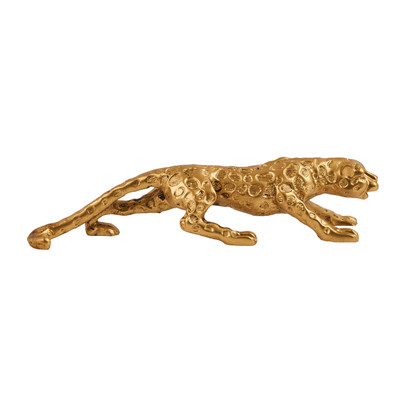 Luipaard beeldje - goud 26x6.5x5.5 | Xenos