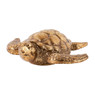 Schildpad beeldje - goud - 10x10x3 cm
