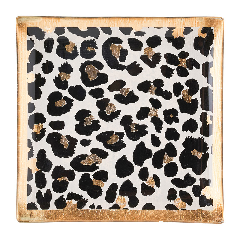 Presentatieschaaltje luipaard - diverse varianten - 11x11 cm