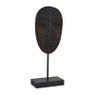 Houten masker staand - zwart - 13,5x8x36 cm