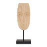 Houten masker staand - naturel - 13,5x8x36 cm