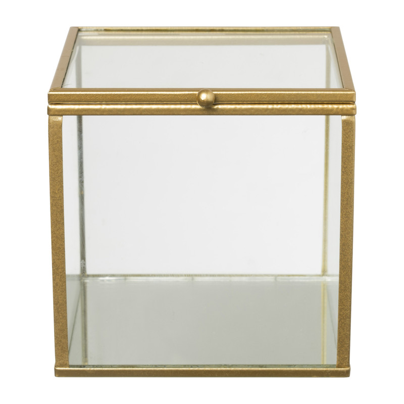 Gouden box klein - goudkleurig - 10x10x10 cm