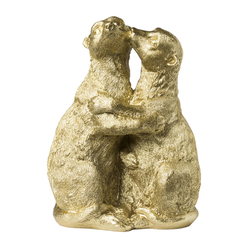 Tweeling meerkat - goudkleurig - 20x12x26.5 cm