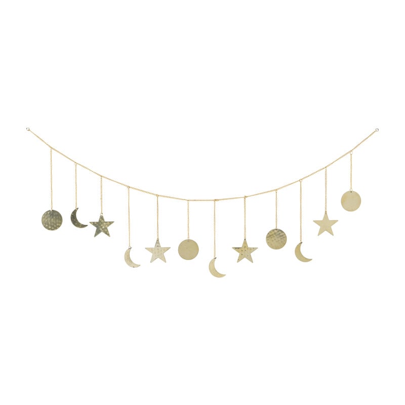 Guirlande met maantjes - goudkleurig - 92x19.5 cm