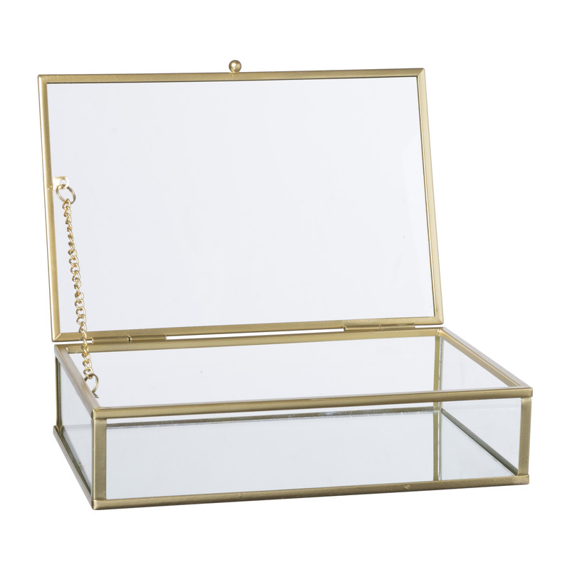 Gouden box - rechthoekig -  18x12x4,5 cm