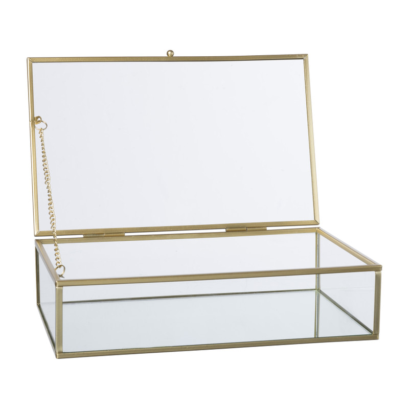 Gouden box - rechthoekig -  23x14x5,5 cm