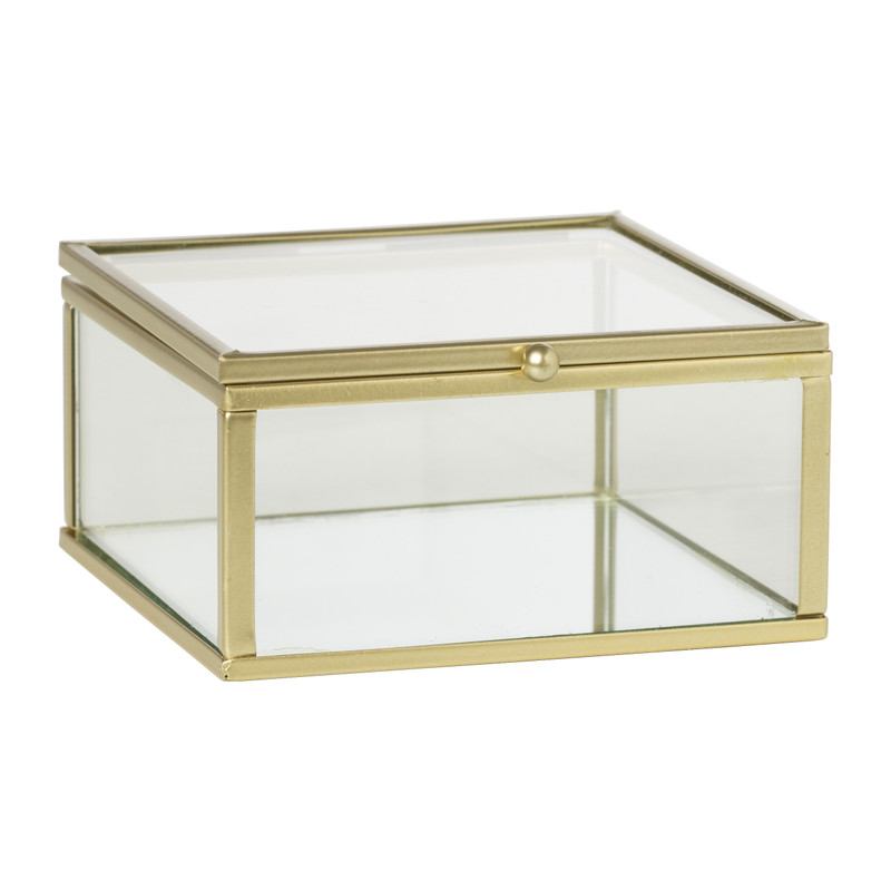 Gouden box klein - vierkant - 10x10x5 cm