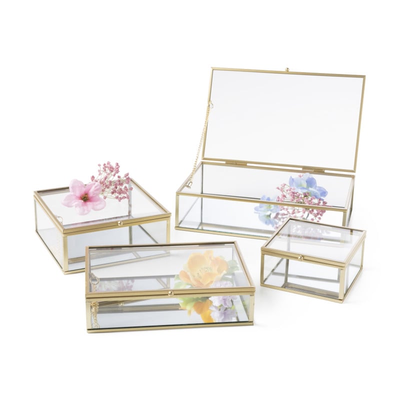 Gouden box klein - vierkant - 10x10x5 cm