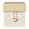 Deco box met print mini - geel - 7.5x7.5x8 cm
