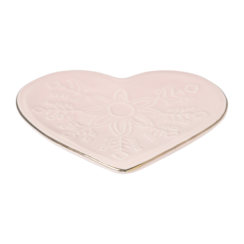 Schaaltje hart - roze - 14.5x12.5 cm