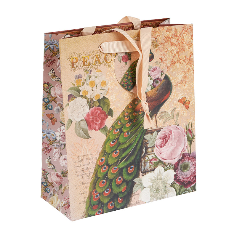 Cadeautasje pauw - 17,5x8x21 cm