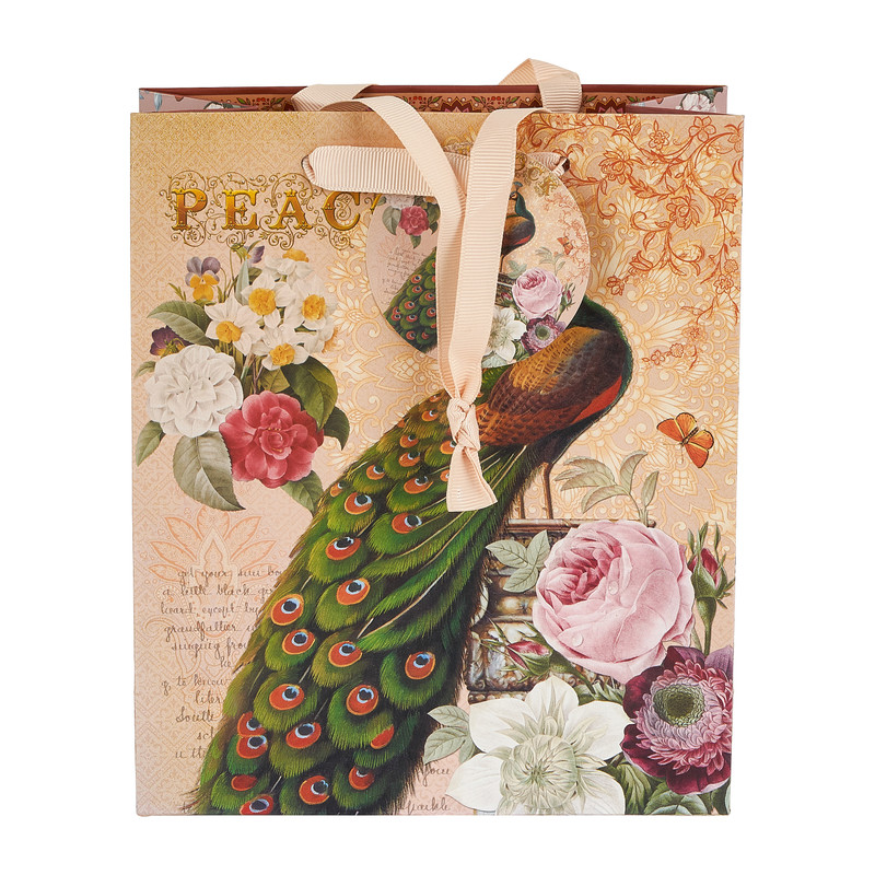 Cadeautasje pauw - 17,5x8x21 cm