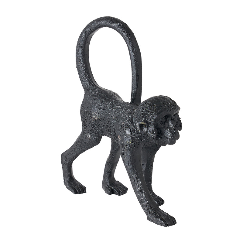 Beeldje aap - zwart - 10x4x11,5 cm