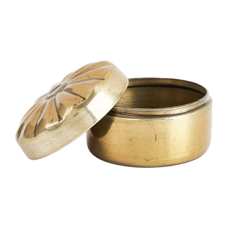 Opbergpotje reliëf - goud - ⌀5 cm 