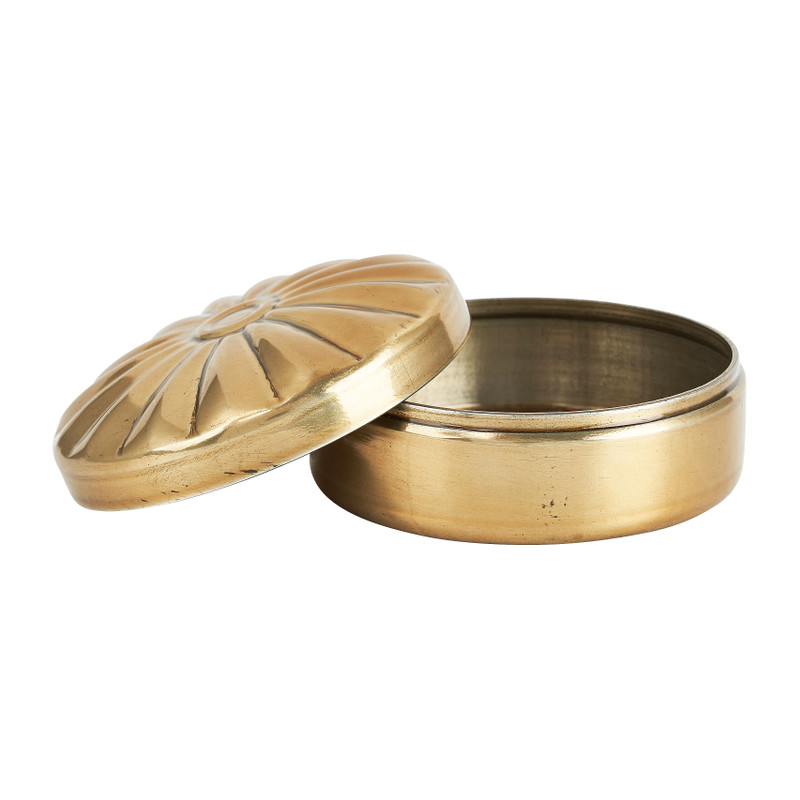 Opbergpotje reliëf - goud - ⌀7.5 cm 