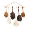 Wandhanger met blaadjes - beige - 50x50 cm
