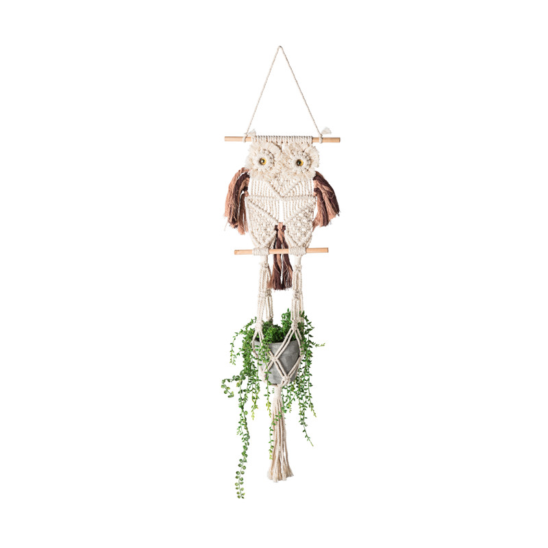 Macrame hanger - uil - 24x100 cm 