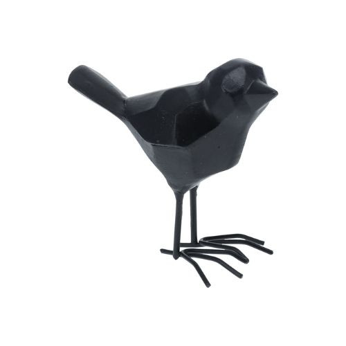 Vogel op pootjes - zwart - 10.5x5x8.3 cm