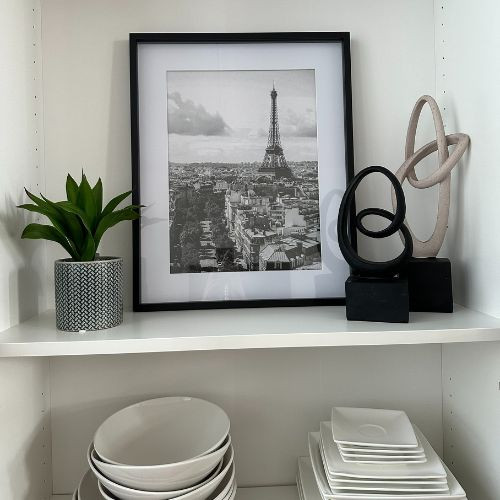 Staande deco op voet - 24.5x12x8.5 cm - zwart