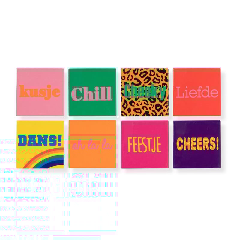 Siertegel Oh la la - roze/oranje - 10x10x0.5 cm