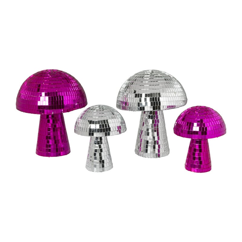 Paddenstoel discobal groot - zilverkleurig - ø15x18 cm