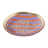Deco schaaltje 'you look lovely today' - goud/paars/oranje - ø10.3x1 cm