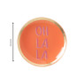 Deco schaaltje 'oh la la' - goud/roze/oranje - ø10.3x1 cm