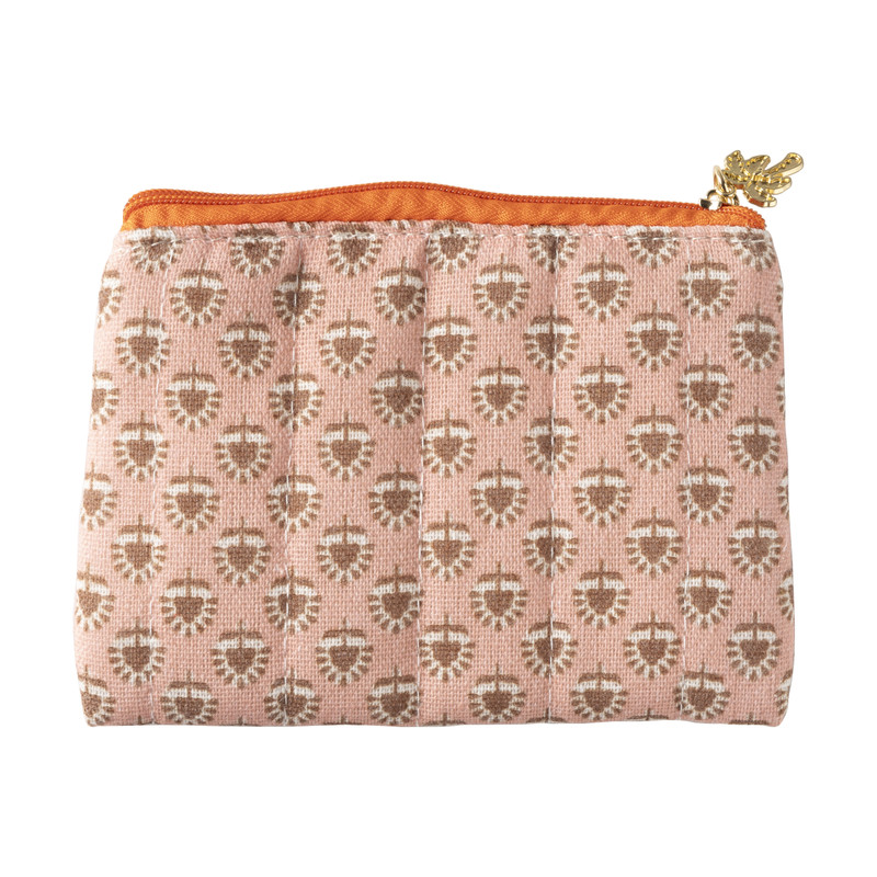 Toilettasje klein - roze/oranje - 9x12 cm