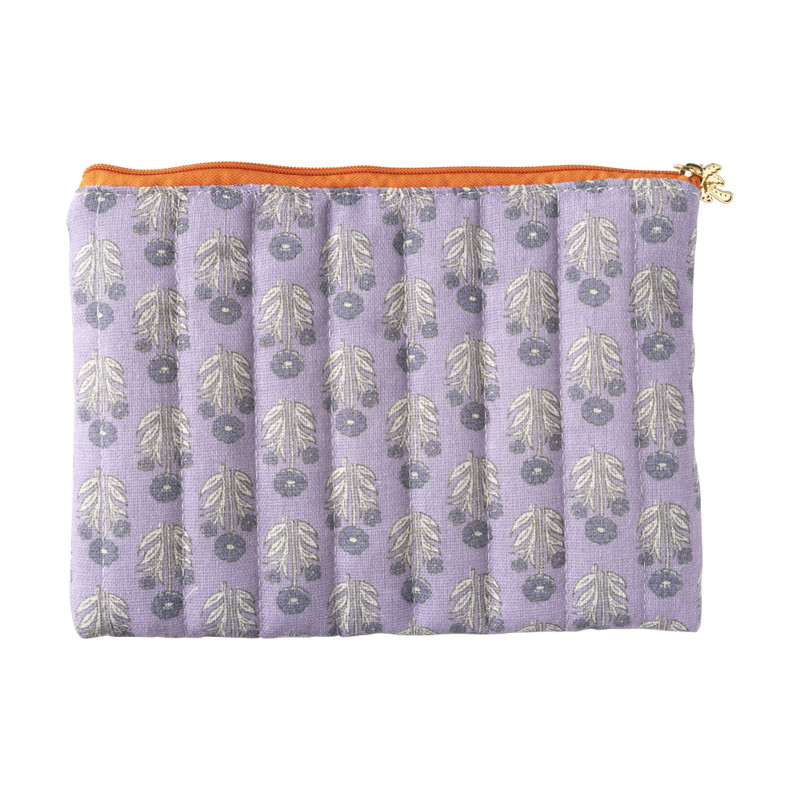 Toilettasje middel - paars/oranje - 14x20 cm