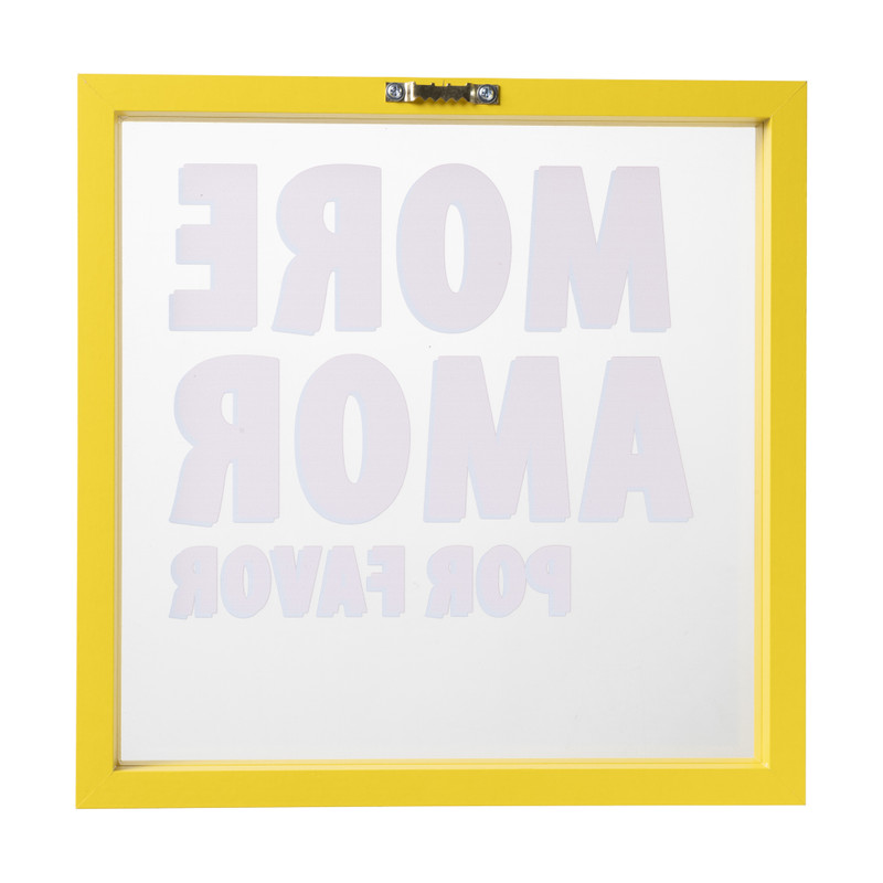 Wanddeco more amore - geel/rood - 30x30x1.9 cm