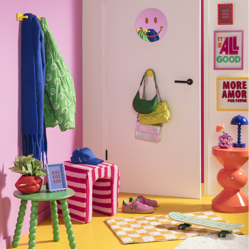 Wanddeco more amore - geel/rood - 30x30x1.9 cm