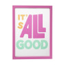 Wanddeco it's all good - roze/groen/geel - 35x26x1.9 cm