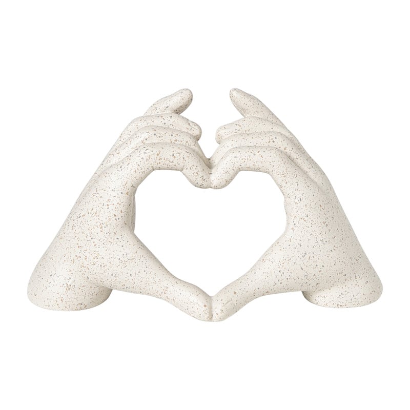 Handsculptuur hartje - wit 