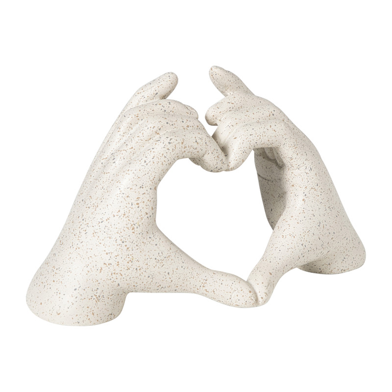 Handsculptuur hartje - wit 