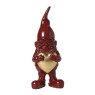 Tuinkabouter met hartje - rood/goudkleurigkleurig - ø10.5x27.5 cm