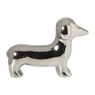 Beeldje teckel - zilver - 12.5x17.5x4.5 cm