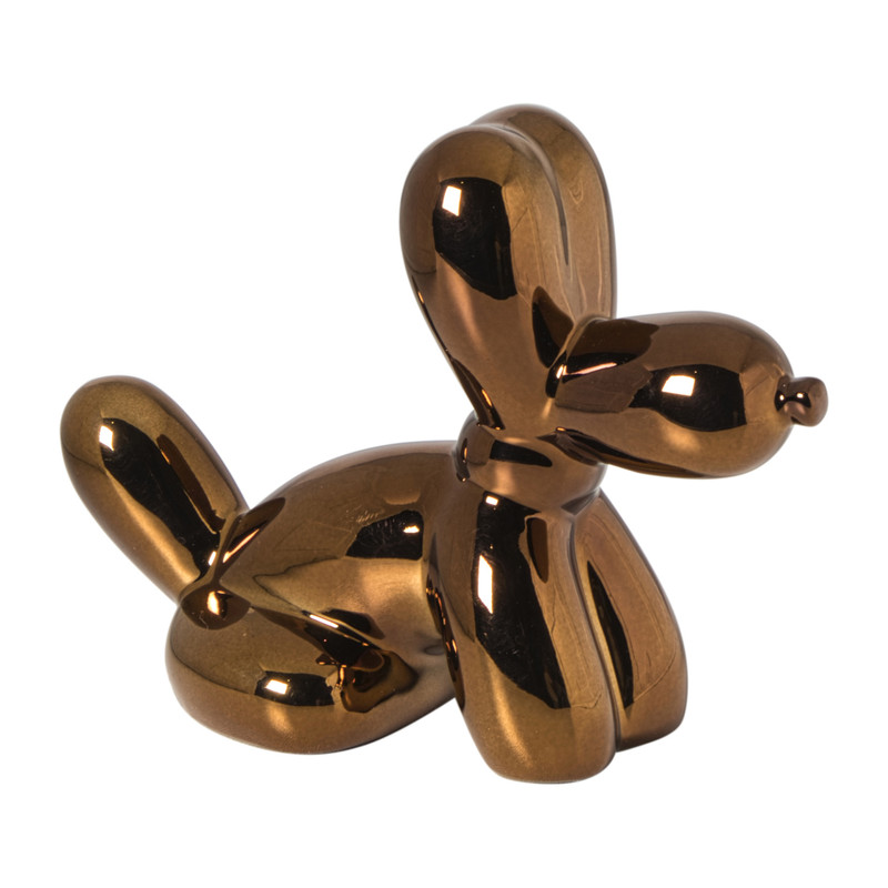 Ballon beeldje hond - bruin - 15.5x12x7 cm