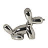 Ballon beeldje hond - zilver - 15.5x12x7 cm
