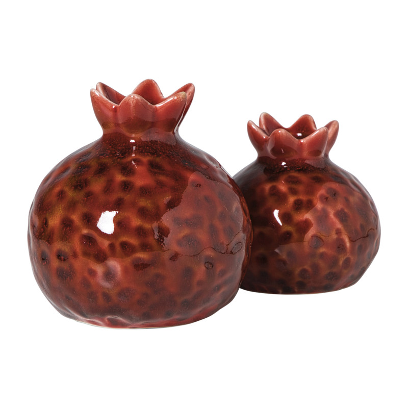 Granaatappel vaasje groot - rood - ø9.6x10 cm