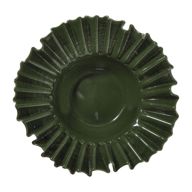 Schaal glas - groen - ø22x27 cm