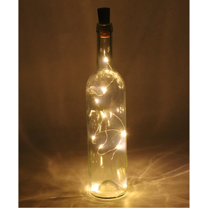Fles met LED lampjes - plastic 