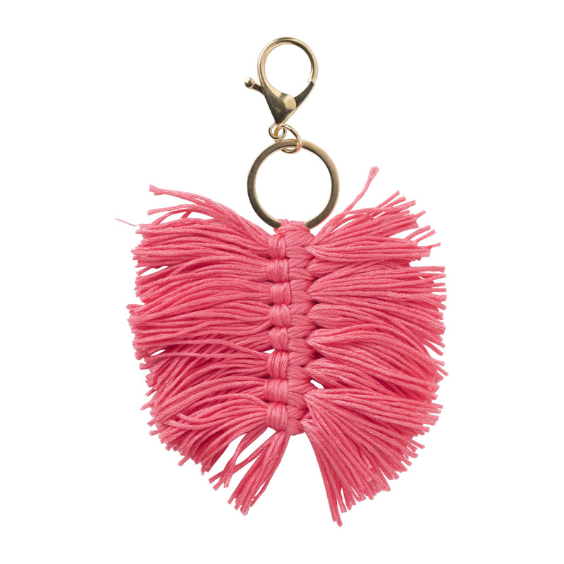 Sleutelhanger met kwastje - diverse varianten - 10x16 cm 