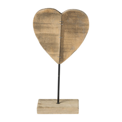 decoratie hart - hout 15x28 cm Xenos