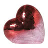 Disco hart ornament - roze - 18.5x10x17.6 cm