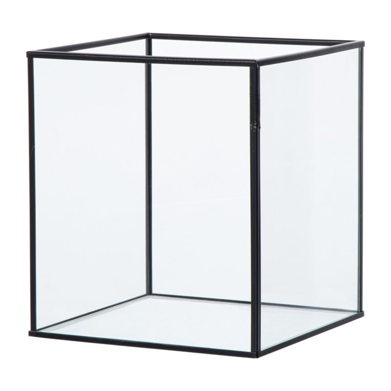 Deco box klein - zwart - 18x16x16 cm