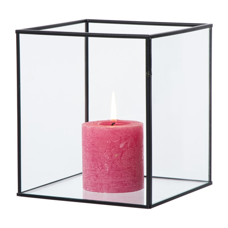 Deco box klein - zwart - 18x16x16 cm