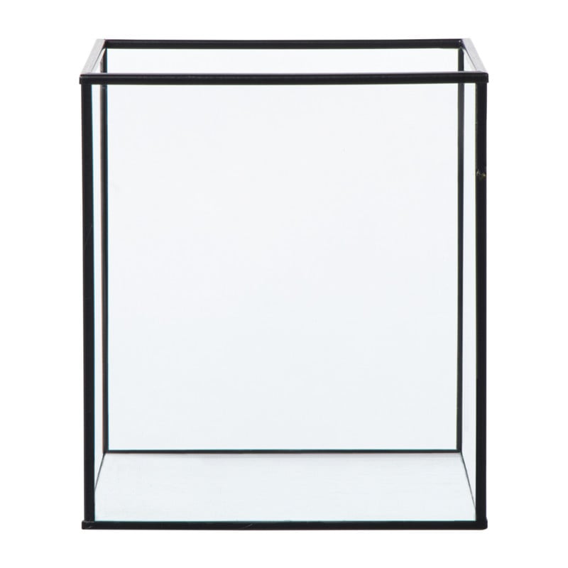 Deco box klein - zwart - 18x16x16 cm