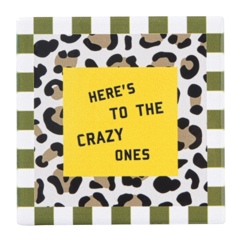 Siertegel here's to the crazy ones - multikleur - 10x10x0.5 cm
