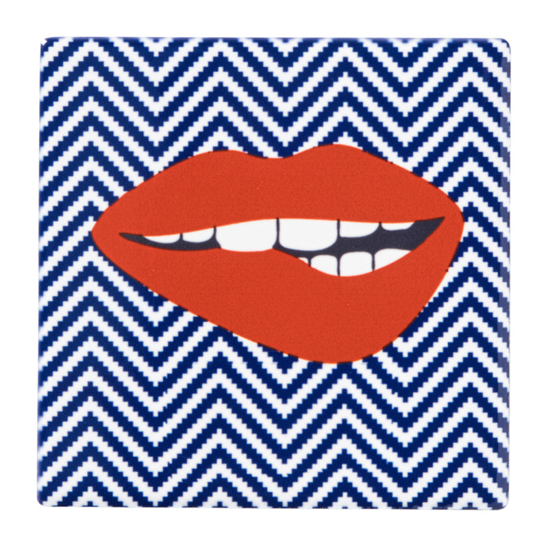 Siertegel kus - multikleur - 10x10x0.5 cm