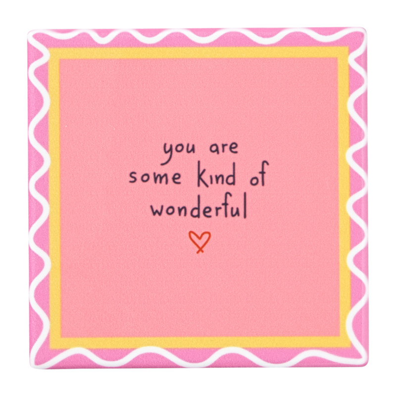 Siertegel kind of wonderful - multikleur - 10x10x0.5 cm